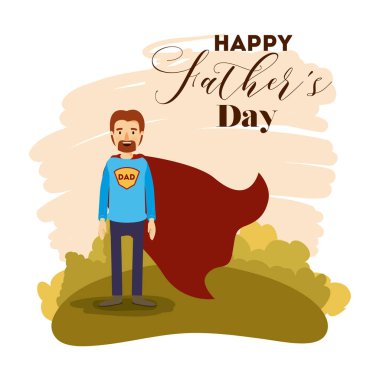 Babalar günü Baba süper kahraman ile renkli kart