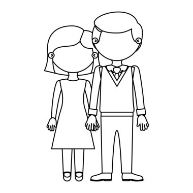 kısa saçlı siluet meçhul kaç kadın ve adam papyon ve alınan eller kroki