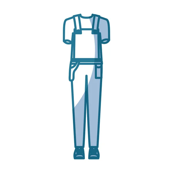 Modrá silueta stínování celkové muž oblečení Professional — Stockový vektor