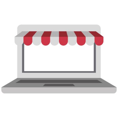 Beyaz arka plan ile dizüstü bilgisayar online mağaza
