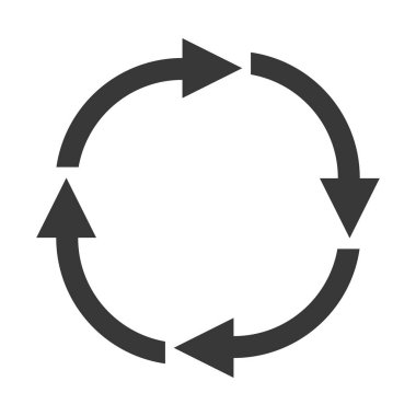 Beyaz arka plan ile okları dairesel şekli yeniden