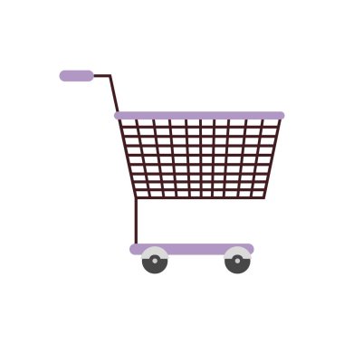 alışveriş sepeti mor renkle siluet