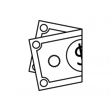 siyah iki kısımdan katlanmış bill silüeti