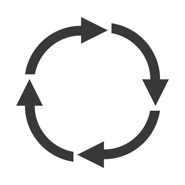 Fond blanc avec des flèches forme circulaire recharger — Image vectorielle