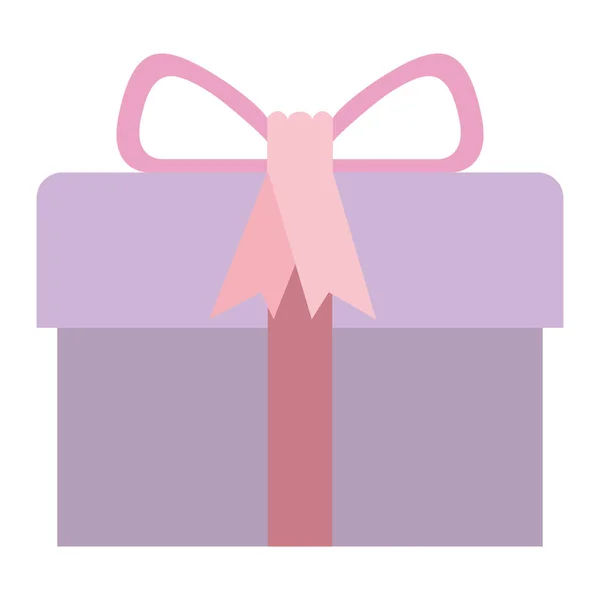 Caja de regalo colorida con cinta decorativa y moño — Vector de stock