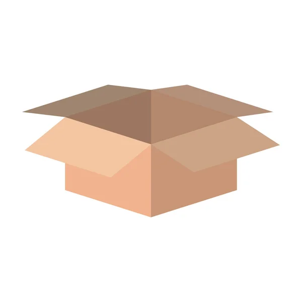 Кольоровий силует з відкритою коробкою з картону — стоковий вектор