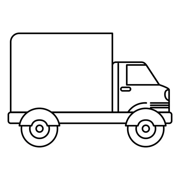 Black silhouette of truck with wagon — Stock Vector