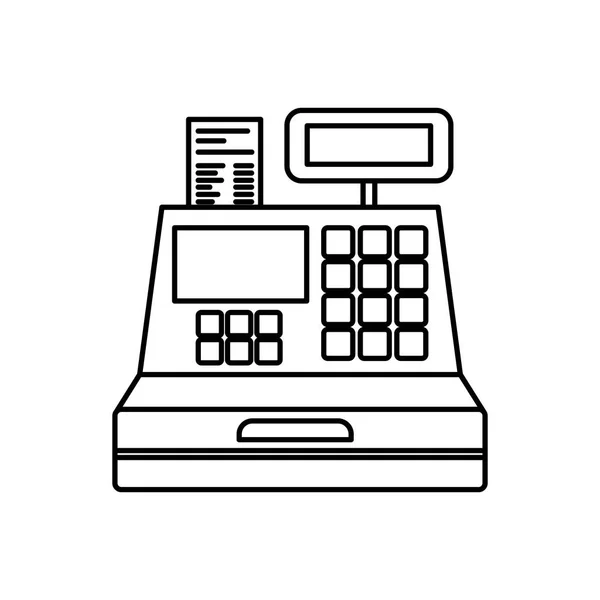 Black silhouette of cash register — Stock Vector