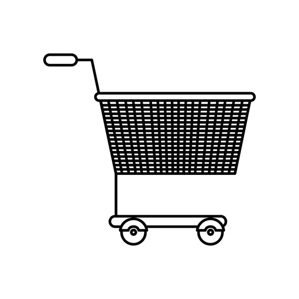 Silueta negra del carrito de la compra — Vector de stock