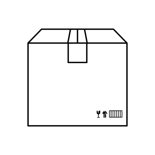 Silhouette noire de boîte de carton scellée — Image vectorielle