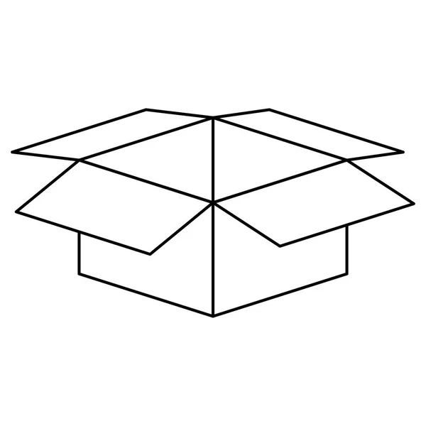 Černá silueta box karton otevřen — Stockový vektor