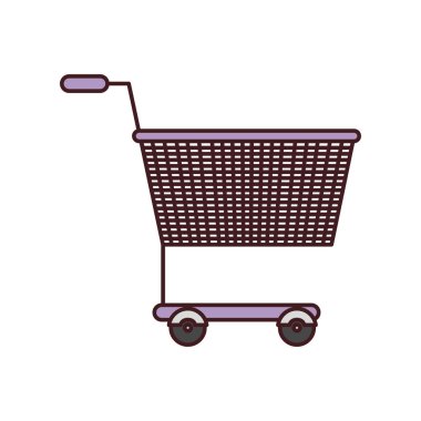 alışveriş sepeti mor siyah kontur rengiyle siluet