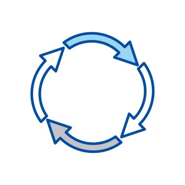 dairesel şekli yeniden ok mavi dağılımı