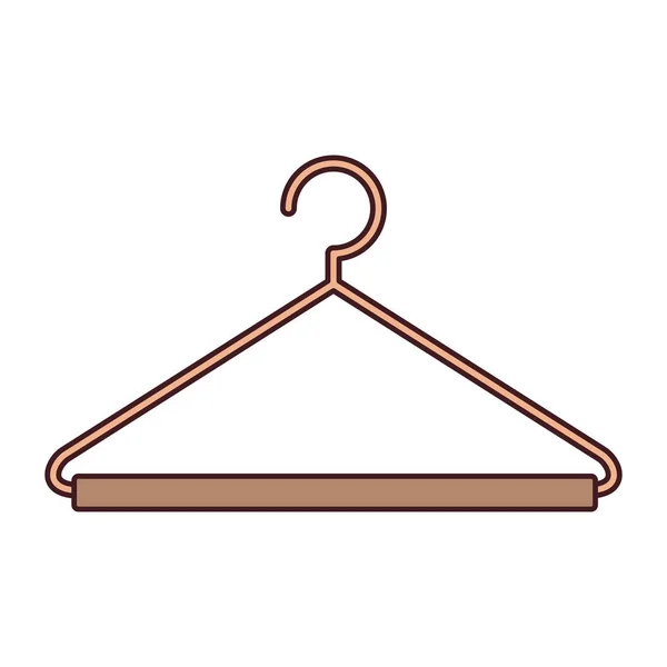 Cor silhueta com gancho camisa armário com contorno fino — Vetor de Stock