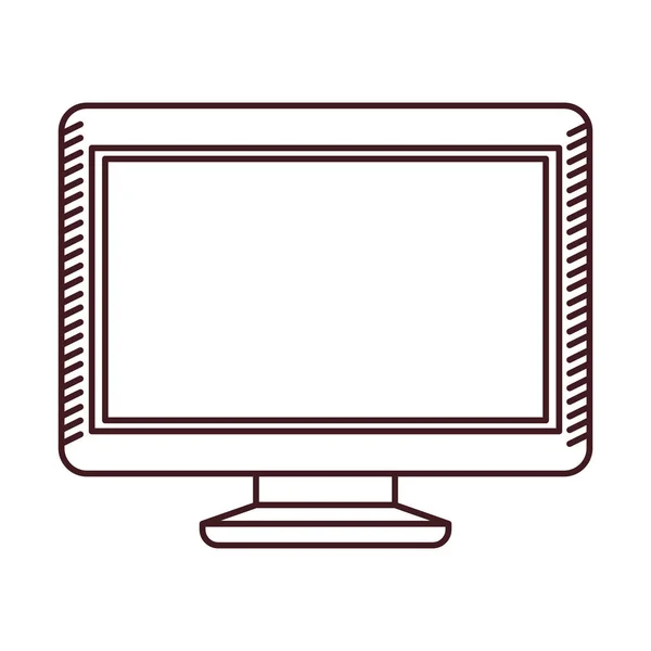 Silhouette monochrome de moniteur lcd — Image vectorielle