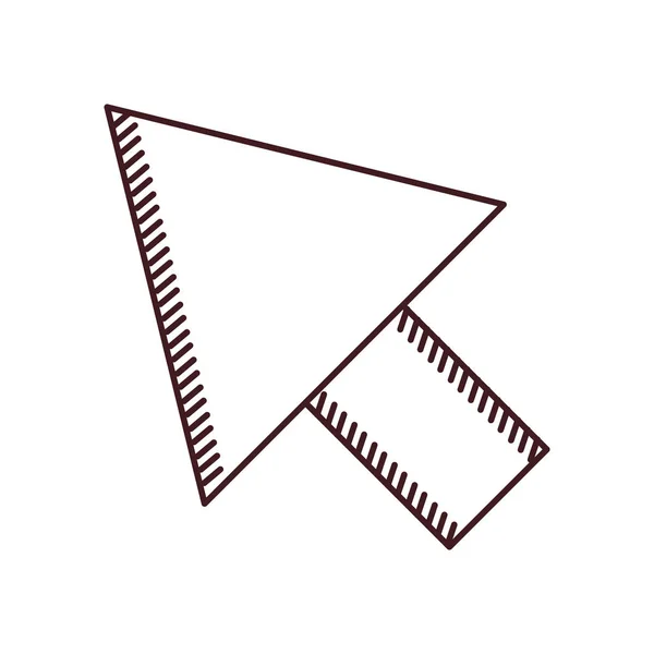 Silhouette monochrome de l'icône de la pointe de flèche — Image vectorielle