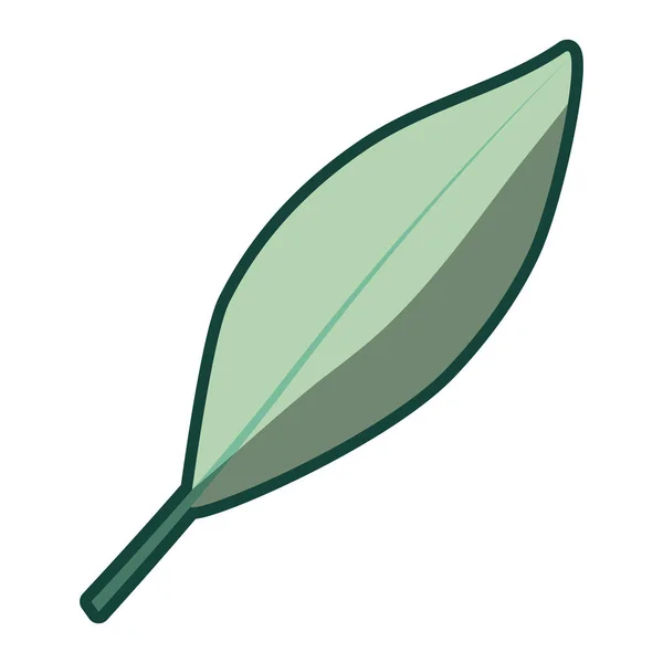 Färgglad tjock kontur på stjälk med blad i närbild — Stock vektor