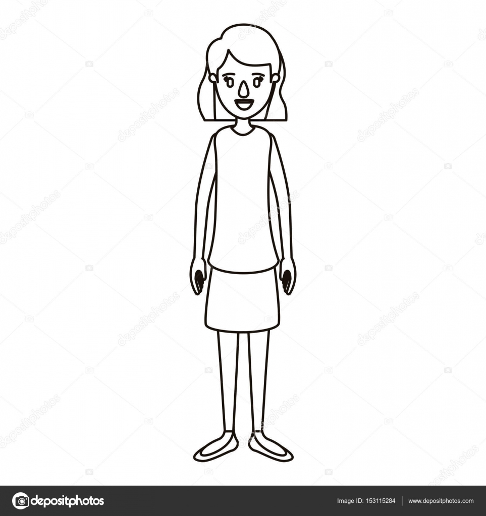 mulher de corpo inteiro silhueta dos desenhos animados com mulher de corpo inteiro silhueta dos desenhos animados com