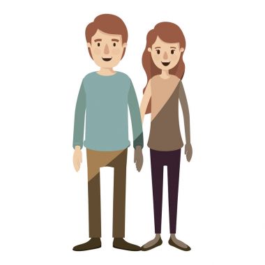 açık renk gölgelendirme karikatür tam vücut çift casual giyim
