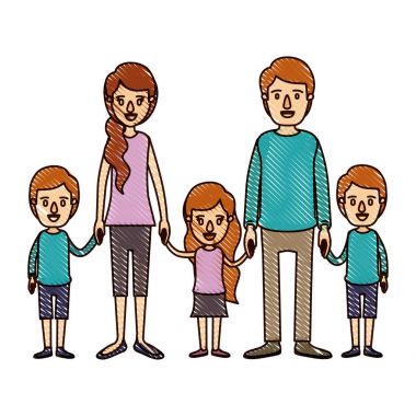 renk mum boya şerit çizgi film aile anne ve küçük çocuklar alınan eller