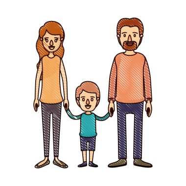 renk mum boya şerit çizgi film aile anne ve küçük çocuk el ele