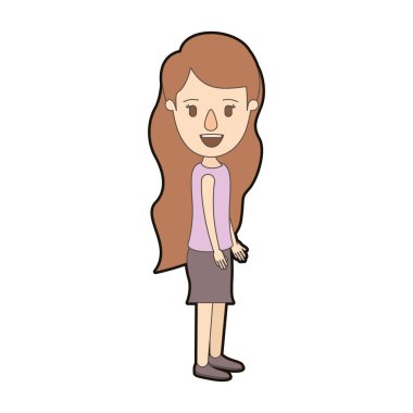 açık renkli karikatür kalın kontur tam vücut kadın dalgalı uzun saçlı tarafına arıyorsunuz