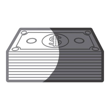 dolar bill yığın silüeti gri tonlama