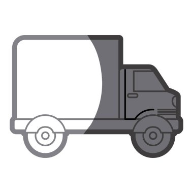 vagon kamyonla silüeti gri tonlama