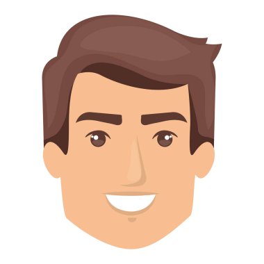 adam yüz kısa saç stili ile gülümseyen, beyaz arka plan