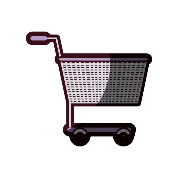 Silueta color con carrito púrpura con contorno grueso — Vector de stock