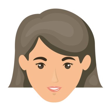 gri kısa saçlı kadın yüzü gülen, beyaz arka plan