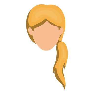 meçhul kadın sarışın at kuyruğu saç stili ile beyaz arka plan