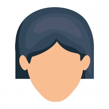 kısa saç stili koyu mavi ile meçhul kadının beyaz arka plan