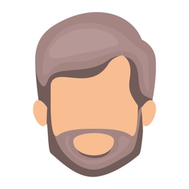 saç ve sakal gri yüzü olmayan adam beyaz artalan