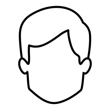 yüzü olmayan adam kısa saçlı tek renkli kontur