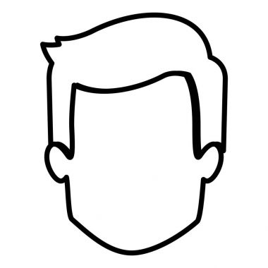 kısa saç modeli ile yüzü olmayan adam tek renkli kontur