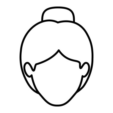 tek renkli kontur toplanan saçlı meçhul kadın