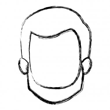 yüzü olmayan adam kısa saç ve sakal ve bıyık olmadan tek renkli bulanık silüeti