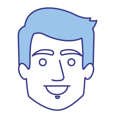 bir adam kısa saçlı mavi siluet