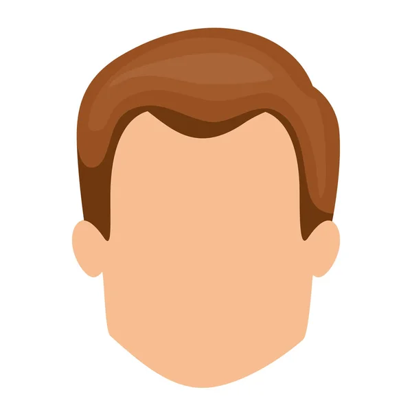 Hafif kahverengi kısa saç stili ile yüzü olmayan adam beyaz arka plan — Stok Vektör