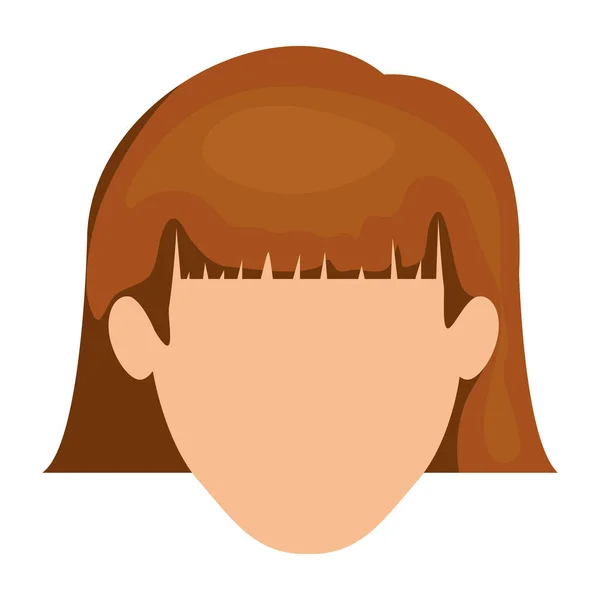 顔の見えない女性の短い髪のスタイルで赤毛ホワイト バック グラウンド — ストックベクタ