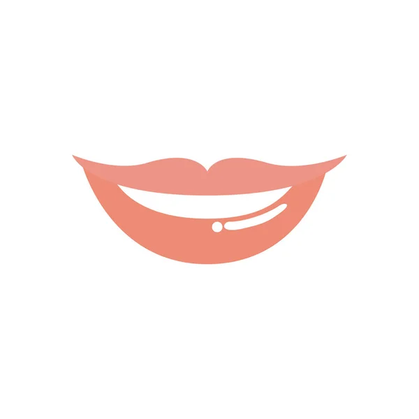 Helle Farben der Silhouette der roten Lippen lächelnd — Stockvektor