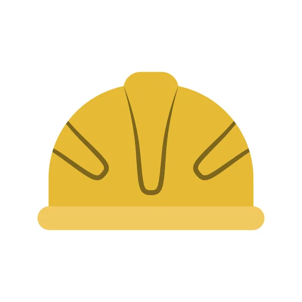 Silhouette colorée avec casque protecteur jaune — Image vectorielle