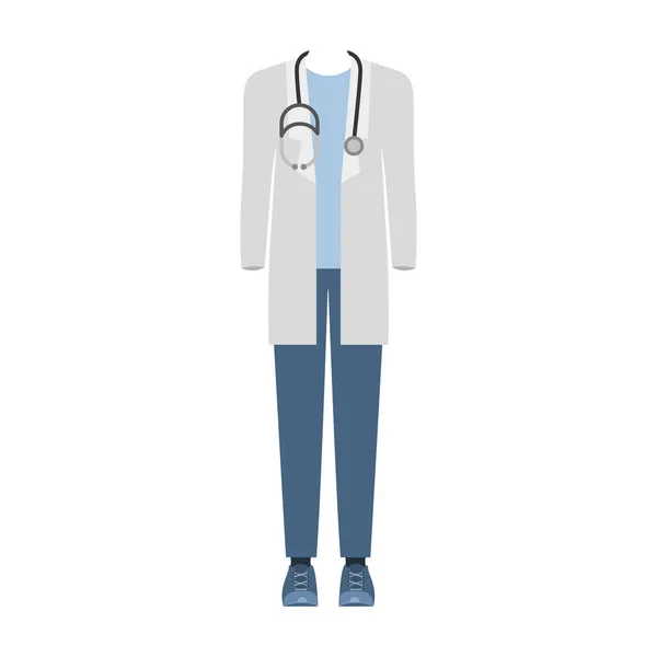 Giyim erkek doktor ile renkli siluet — Stok Vektör
