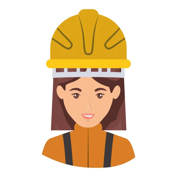 Retrato colorido medio cuerpo de bombero femenino — Vector de stock