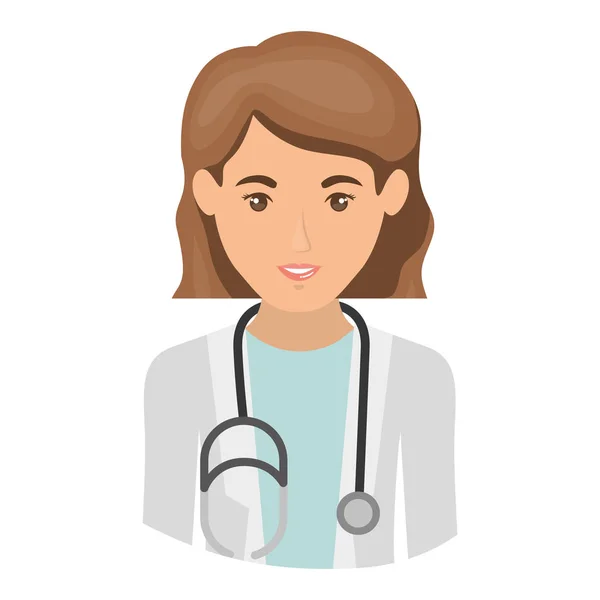 Färgstarka porträtt halva kroppen av kvinnliga läkare — Stock vektor