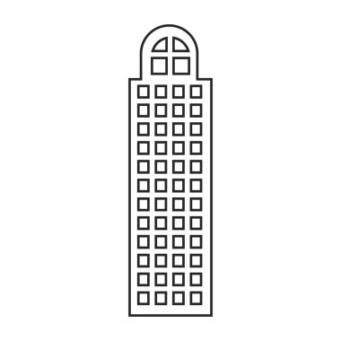 Cusp'ın penceresi ile gökdelen inşaat siluet