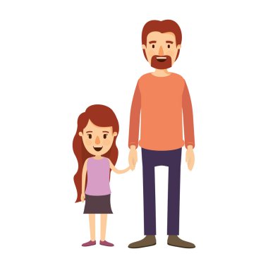 renkli resim karikatür tam vücut adam kızla el ele