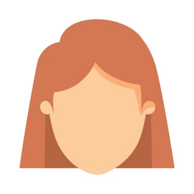 renkli resim karikatür Önden Görünüm meçhul closeup kadın kısa düz kumral