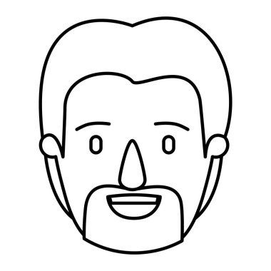 siluet resim karikatür Önden Görünüm sakallı bıyıklı adam